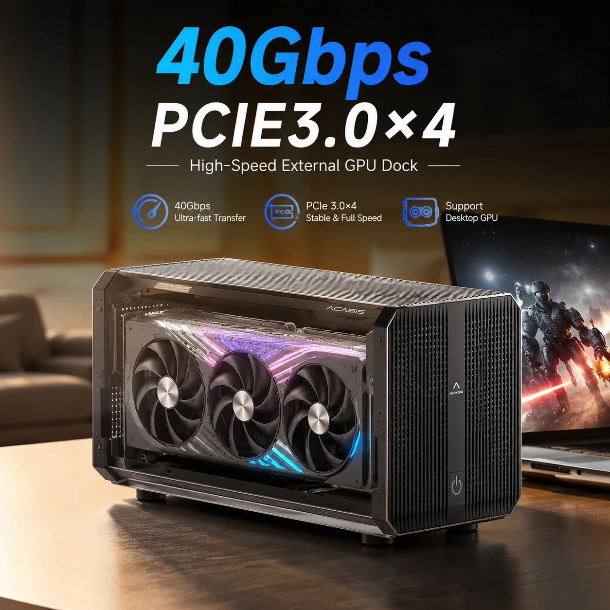 Obudowa eGPU Acasis 40Gbps z 2 – Thunderbolt 4 External Gpu Enclosure recenzja i cena